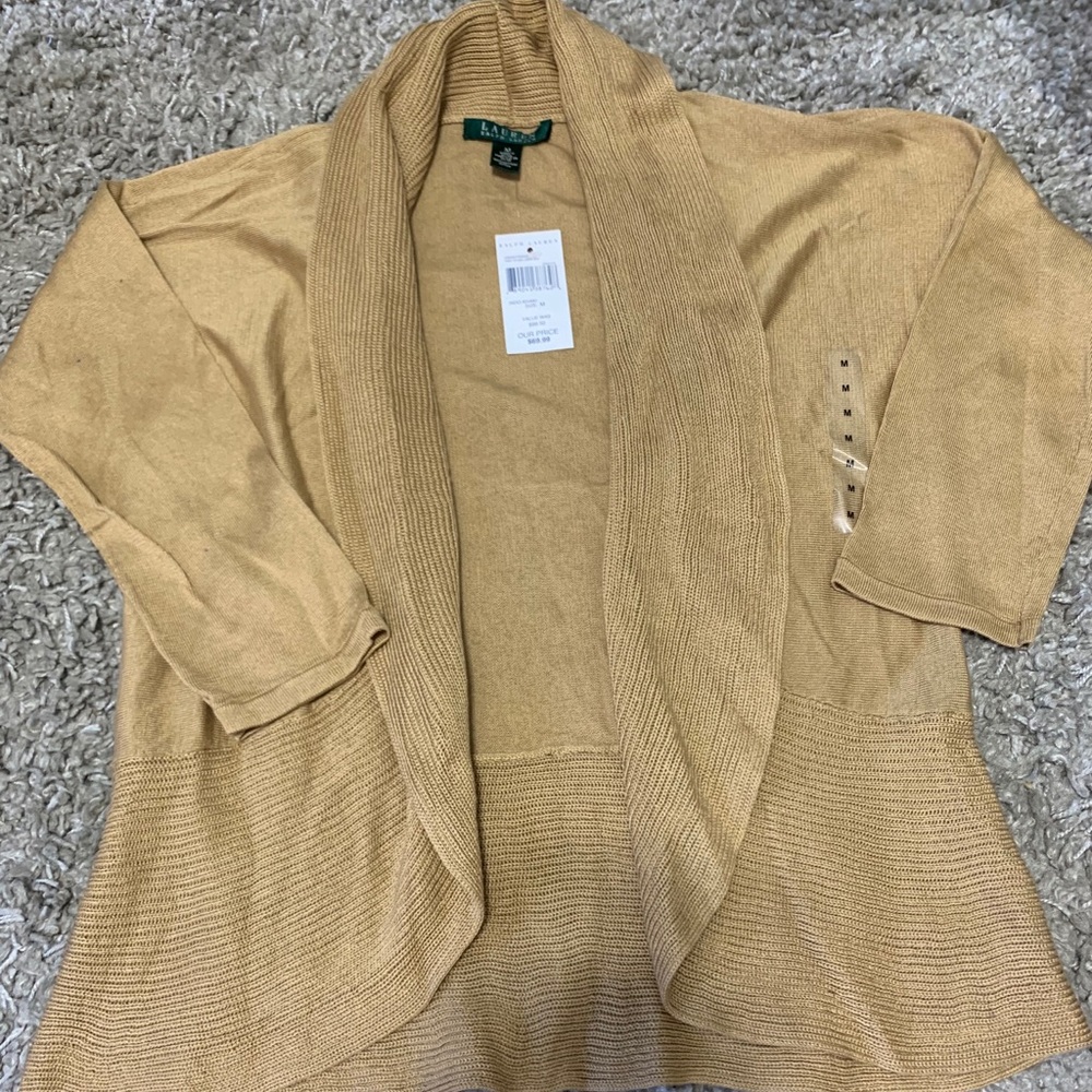Lauren by Ralph Lauren Camel Colored Cardigan